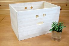 画像6: 【にこにこボックス収納箱】桐製 手穴つきボックス収納箱 木製シェルフ ストレージボックス おしゃれな木の雑貨 (6)