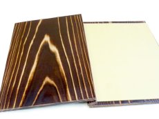 画像4: 【木製メニューブック】綴じ紐タイプ（A4,B5縦型）：焼杉仕様 (4)