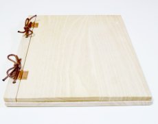 画像3: 【木製メニューブック】　綴じ紐タイプ（A4,B5縦型）：桐仕様 色：透明（クリア仕上げ） (3)