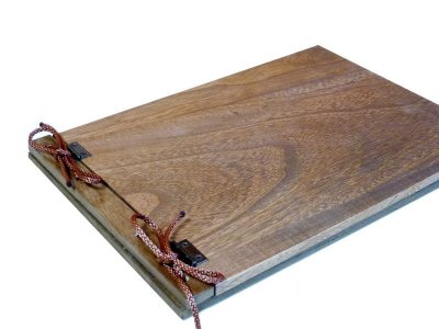 画像1: 【木製メニューブック】　綴じ紐タイプ（A4,B5横型）：桐仕様（オーク塗装）