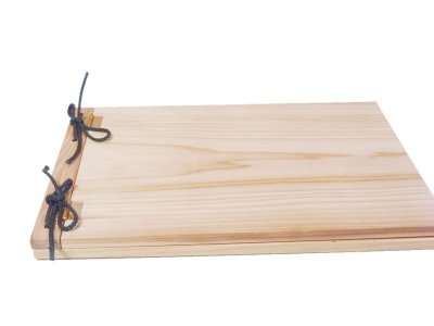 画像2: 【木製メニューブック】　綴じ紐タイプ（A4,B5横型）：杉仕様（透明塗装）