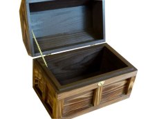 画像4: 【海賊宝箱】シンプル海賊箱（中サイズ　フック金具）　ロゴ、三方飾り金具なし (4)