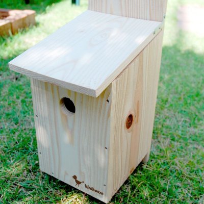 画像1: 【野鳥用巣箱】バードハウスB（上ふたタイプ）巣箱(完成品 無塗装)