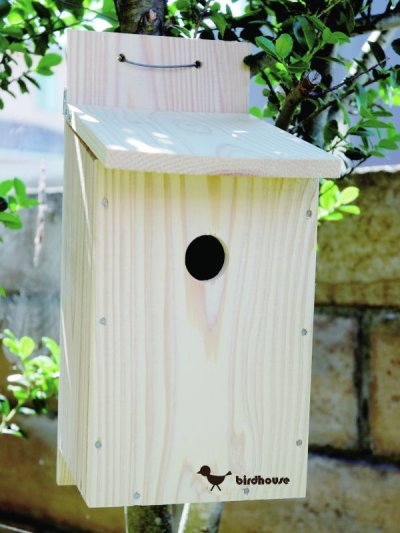 画像2: 【野鳥用巣箱】バードハウスB（上ふたタイプ）巣箱(完成品 無塗装)