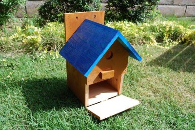 画像3: 【野鳥用巣箱：取り付け型】２色カラフルバードハウスA （前扉タイプ）（完成品）　お庭でバードウォッチング！