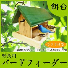 画像1: 【野鳥用餌台（バードフィーダー）】緑屋根がかわいい♪　バードフィーダーデラックス（完成品） (1)