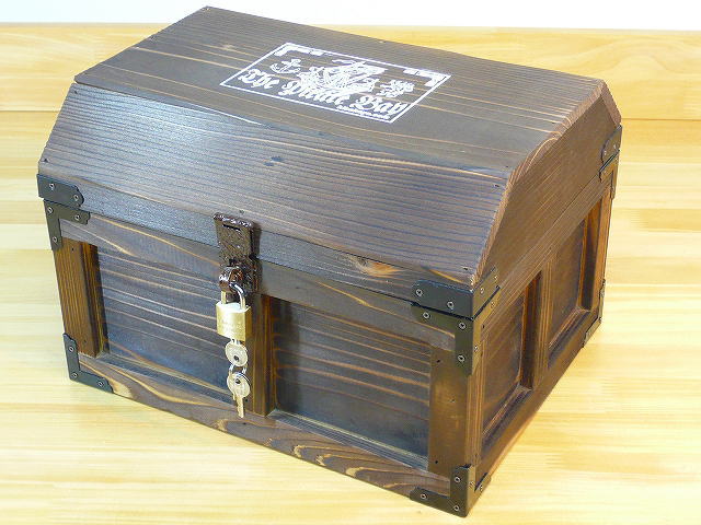 GUGXIOM 海賊宝箱、コンビネーションロック付き木製宝箱、手作り装飾 ...