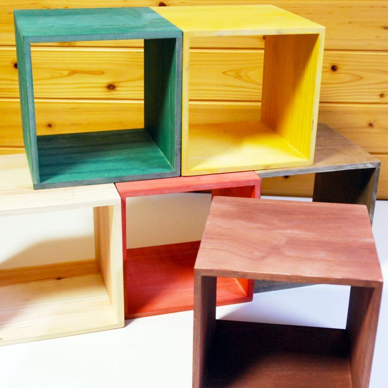 カラーキューブボックス：外枠のみ】 収納ボックス 木製 オープン