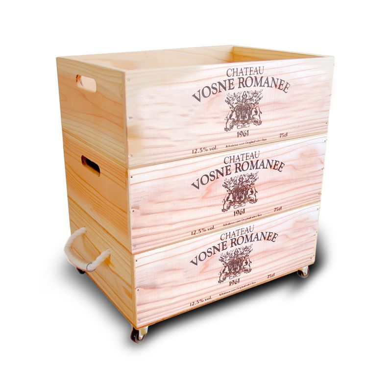 ワイン木箱「シャトー・オー・ブリオン 赤 6本箱」 3セット - ケース